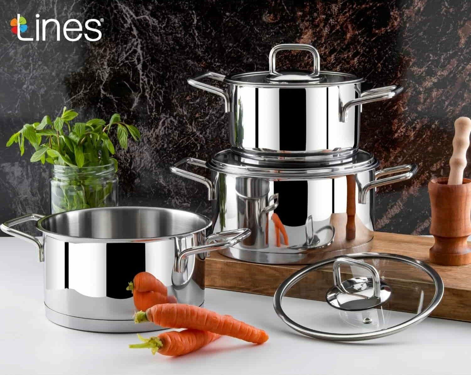 LİNES SİLVER DERİN ÇELİK TENCERE 20 CM