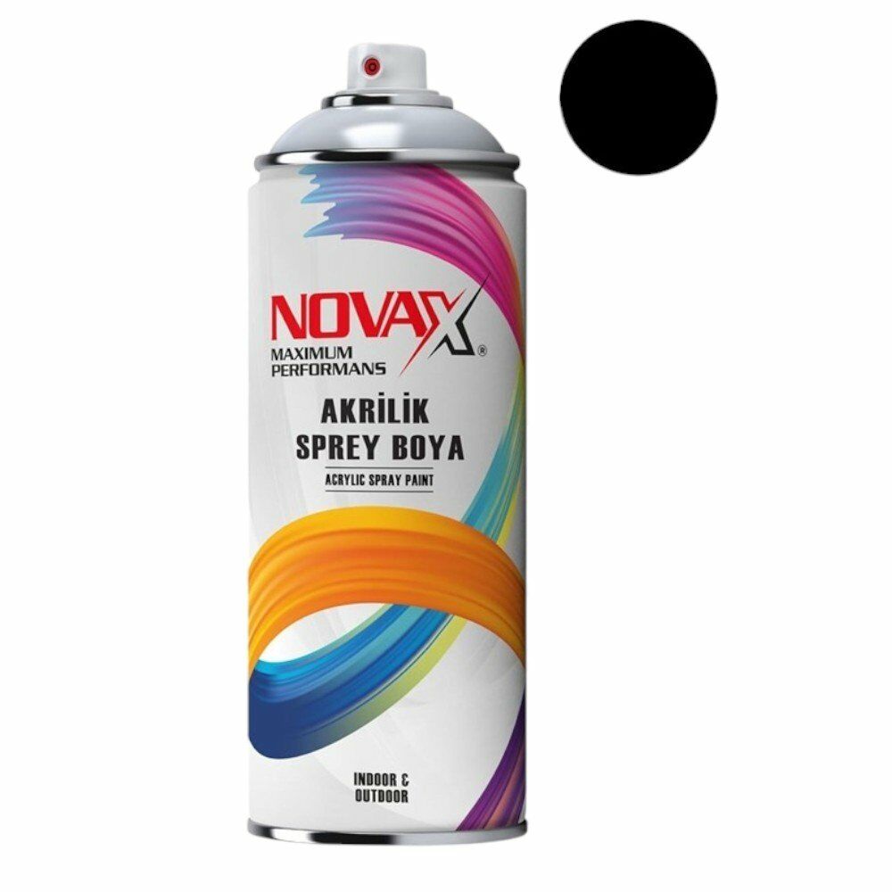 NOVAX AKRİLİK SPREY BOYA MAT SİYAH 400 ML