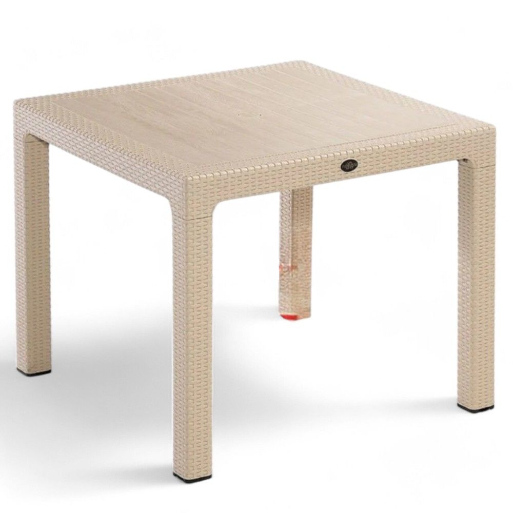 STARS PLASTİK RATTAN CAMSIZ MASA 90X90 CAPPUCCINO