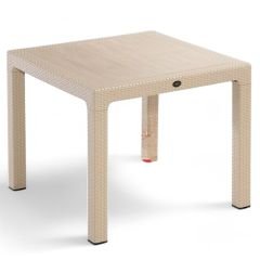 STARS PLASTİK RATTAN CAMSIZ MASA 90X90 CAPPUCCINO