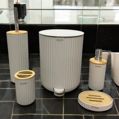 AKRİLİK BANYO SETİ KREM 5 PARÇA