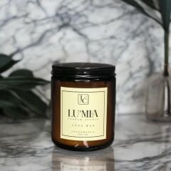 LUMIA KAVANOZ MUM AMBER SİYAH KAPAK SANDAL KOKULU