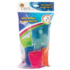 URVE POŞETLİ PİPETLİ BARDAK 3 LÜ UR3181