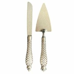 AYVALI PASTA SERVİS SET SPATULA BIÇAK GÜMÜŞ AK7001