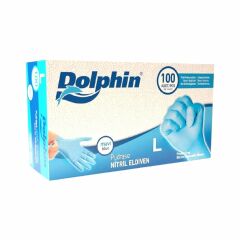 DOLPHİN PUDRASIZ NİTRİL MUAYENE ELDVENİ MAVİ100LÜ