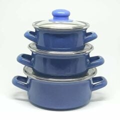 ALEV İSTANBUL 3 LÜ EMAYE TENCERE SET 12 -14-16 CM