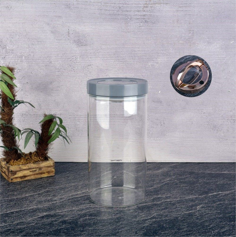 TOHANA VAKUMLU CAM KAVANOZ 1650 ML GRİ KL THN8731