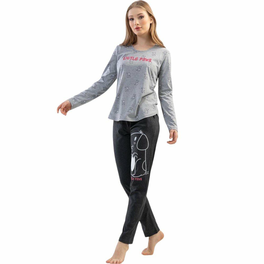VİENETTA GRAY MELANGE PİJAMA KEZO 1001
