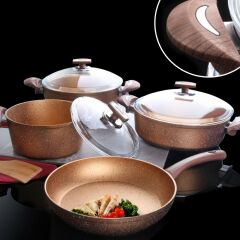 OMS TENCERE SETİ GRANİT BRONZ 7 PARÇA 3105/B