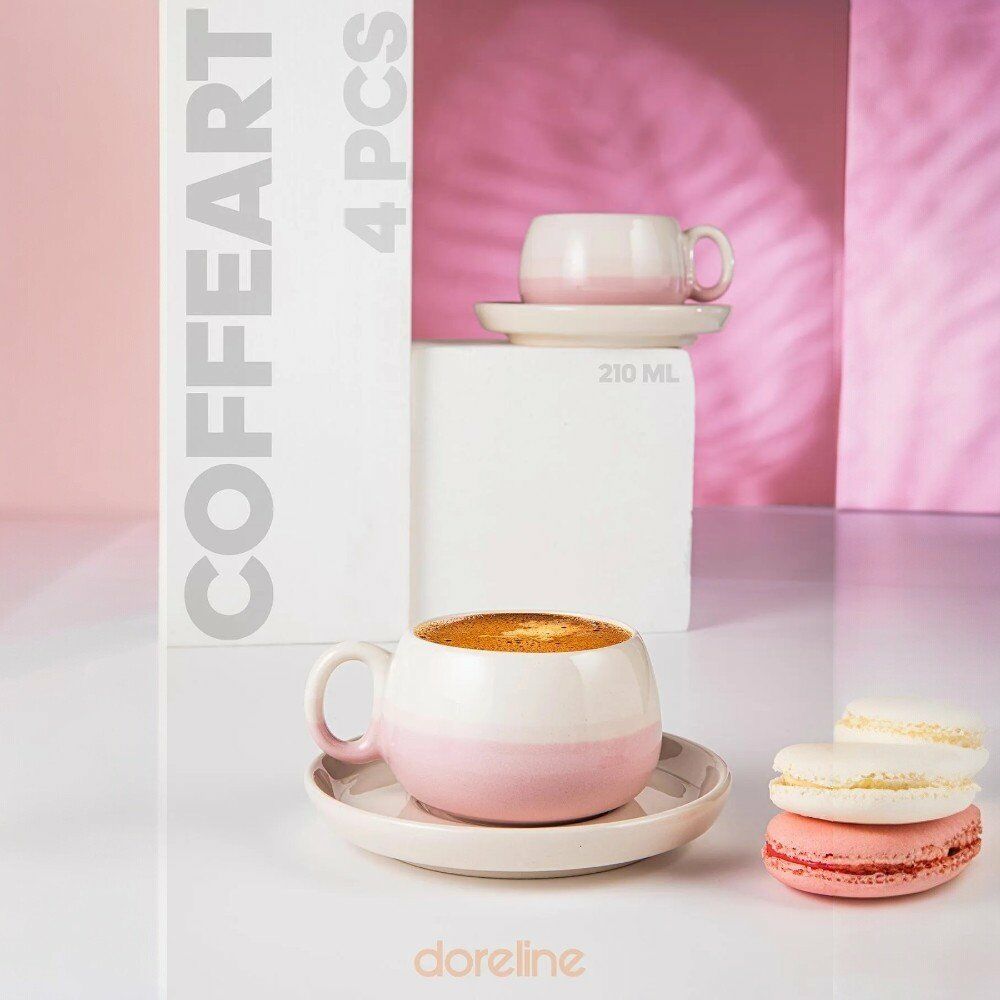 DORELİNE COFFEART NESCAFE FİNCAN PEMBE