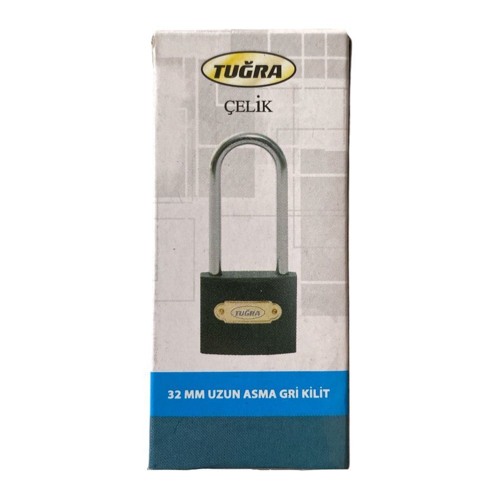 TUĞRA ÇELİK ASMA KİLİT UZUN 32  MM