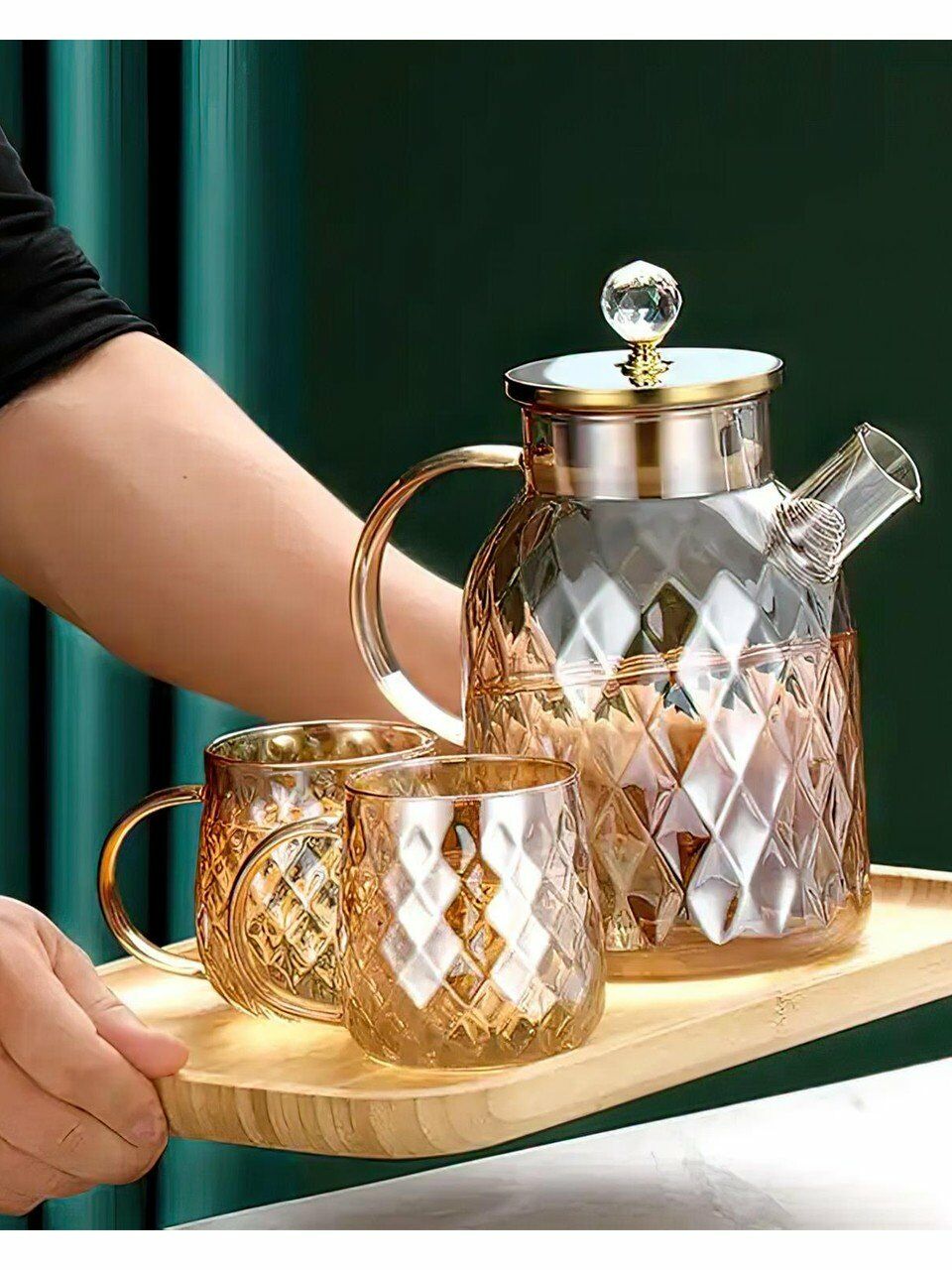 ROYALEKS KABARTMALI BOROSİLİKAT CAM DEMLİK 1500 ML