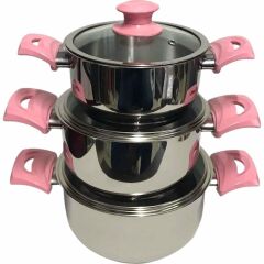 EVİMSARAY FRUZE NİNİ TENCERE SET 14-16-18 CM S1179