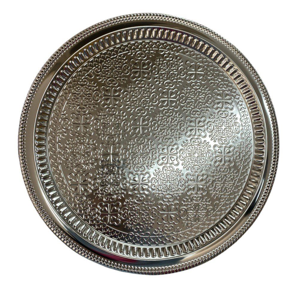 ŞAHİN YUVARLAK GÜMÜŞ TEPSİ 35 CM