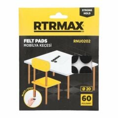 RTRMAX MOBİLYA KEÇESİ SİYAH 20 MM 60 LI RNU0202