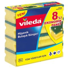 VİLEDA YESIL OLUKLU SÜNGER 8'Lİ EKO PAKET